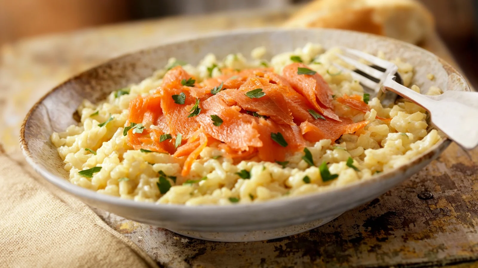 Smoked Salmon Risotto with Saffron